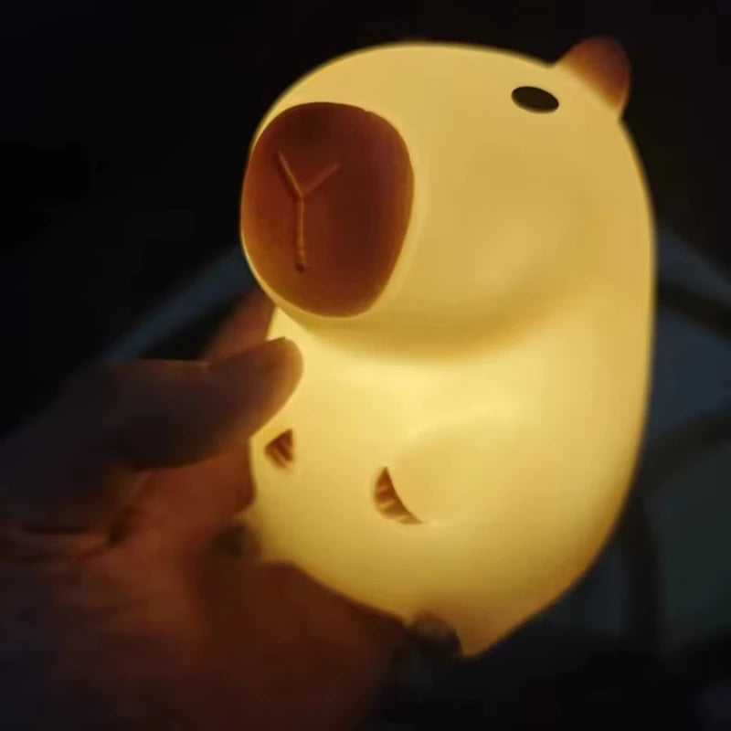 Cute Pet Capybara Night Light Cartoon Silicone Creative Bedside Sleep Night Lamp For Room Decor Birthday gift clearance sale