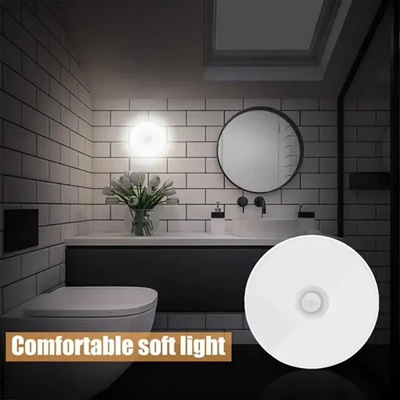 HOMEFISH Motion Sensor LED Night Light USB Rechargeable Wireless Closet Lamp for Kitchen Cabinet Wardrobe Staircase